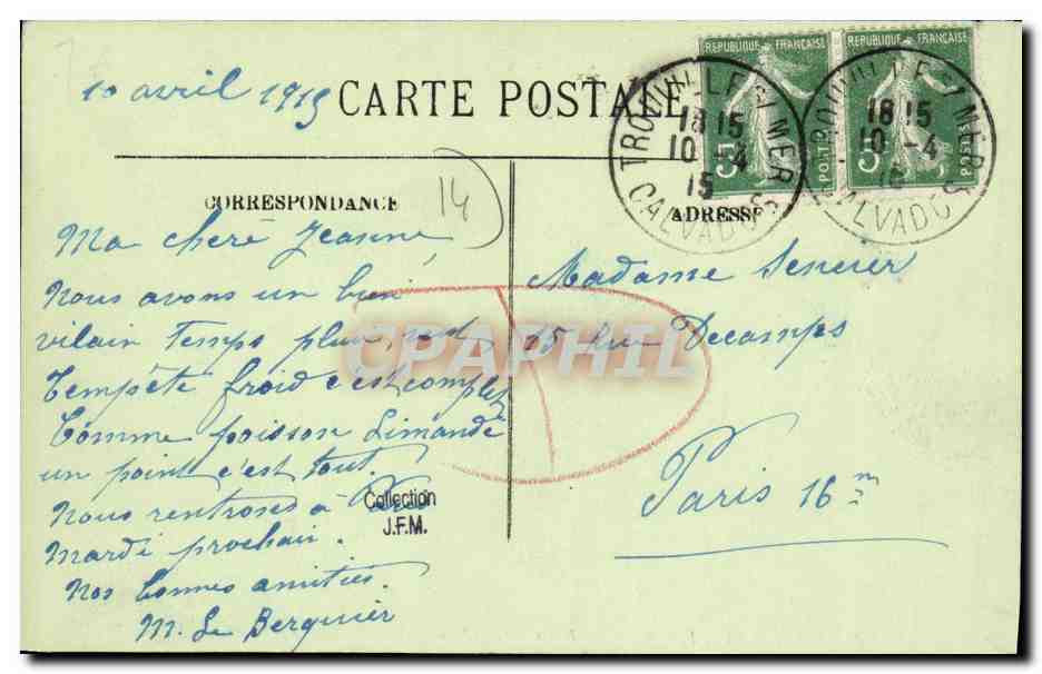 Deauville, la Plage Fleurie — La Rue Gontaul-Biron — LL. — Verso