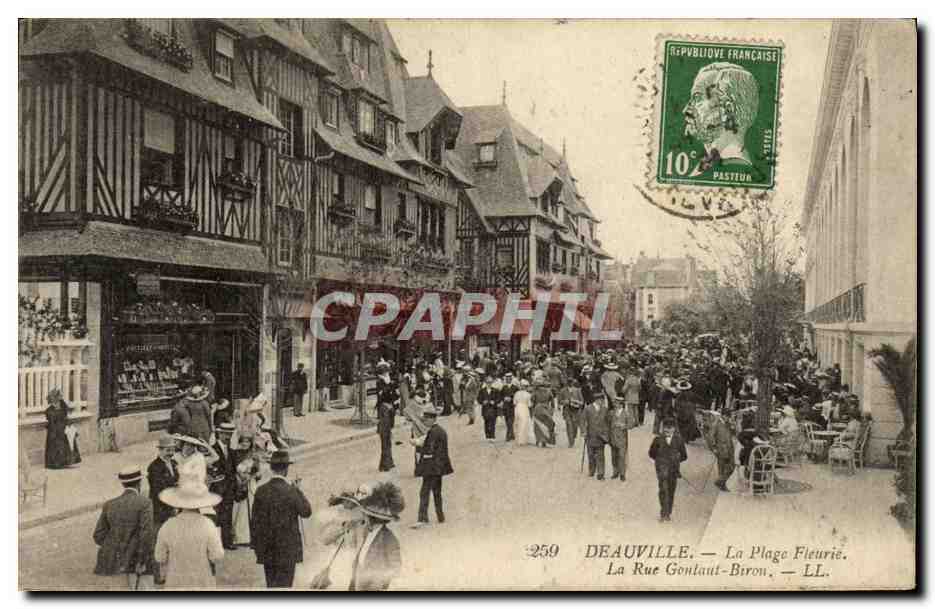 CPA Deauville La Plage Fleurie La Rue Gontaut Brion