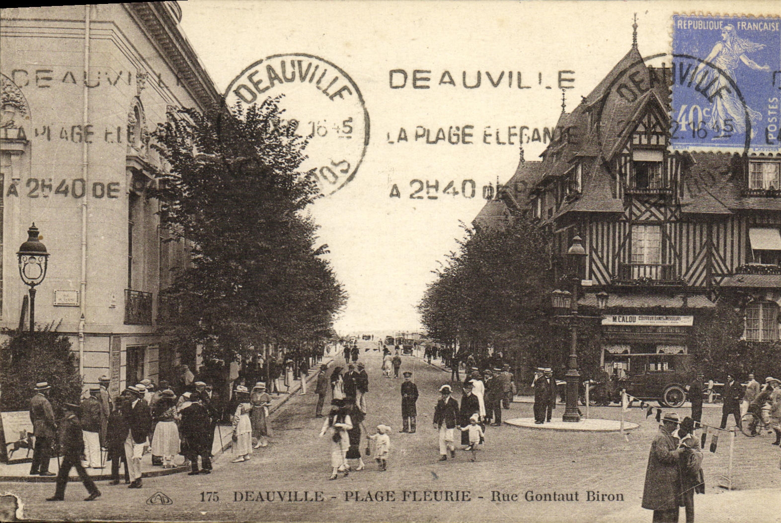 CPA Deauville Plage Fleurie Rue Gontaut Biron