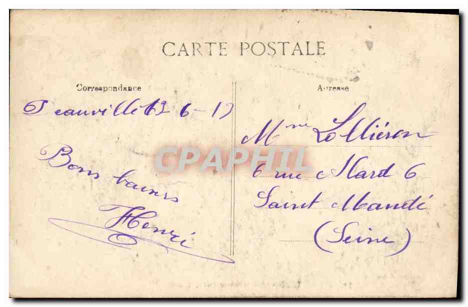 CPA Deauville Rue Gontaut Biron  — Verso