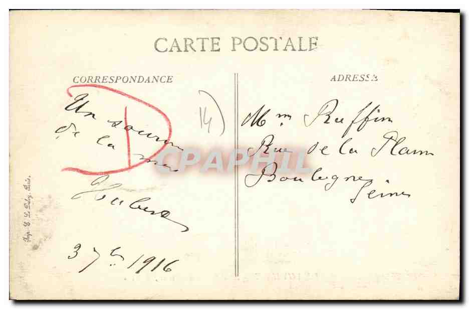 Deauville — Rue Gontaut-Biron, à midi — Rückseite