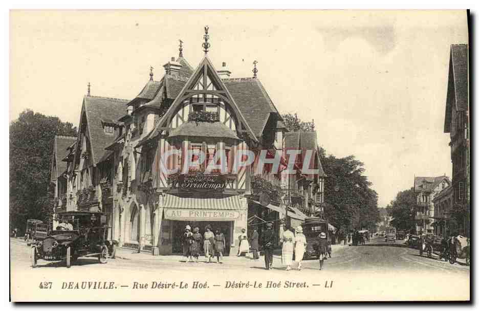 CPA Deauville Rue Desire Le Hoe Magasin Au Printemps