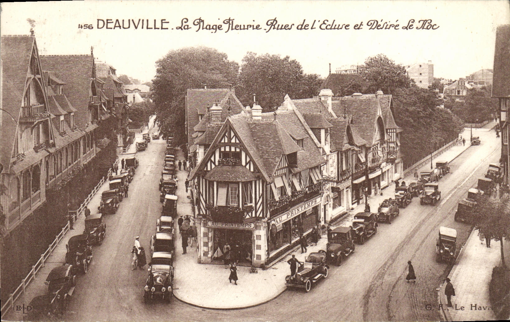 Deauville — La Plage Fleurie, Rues de l'Écluse et Dé siré Le Toc — G. F. Le Havre