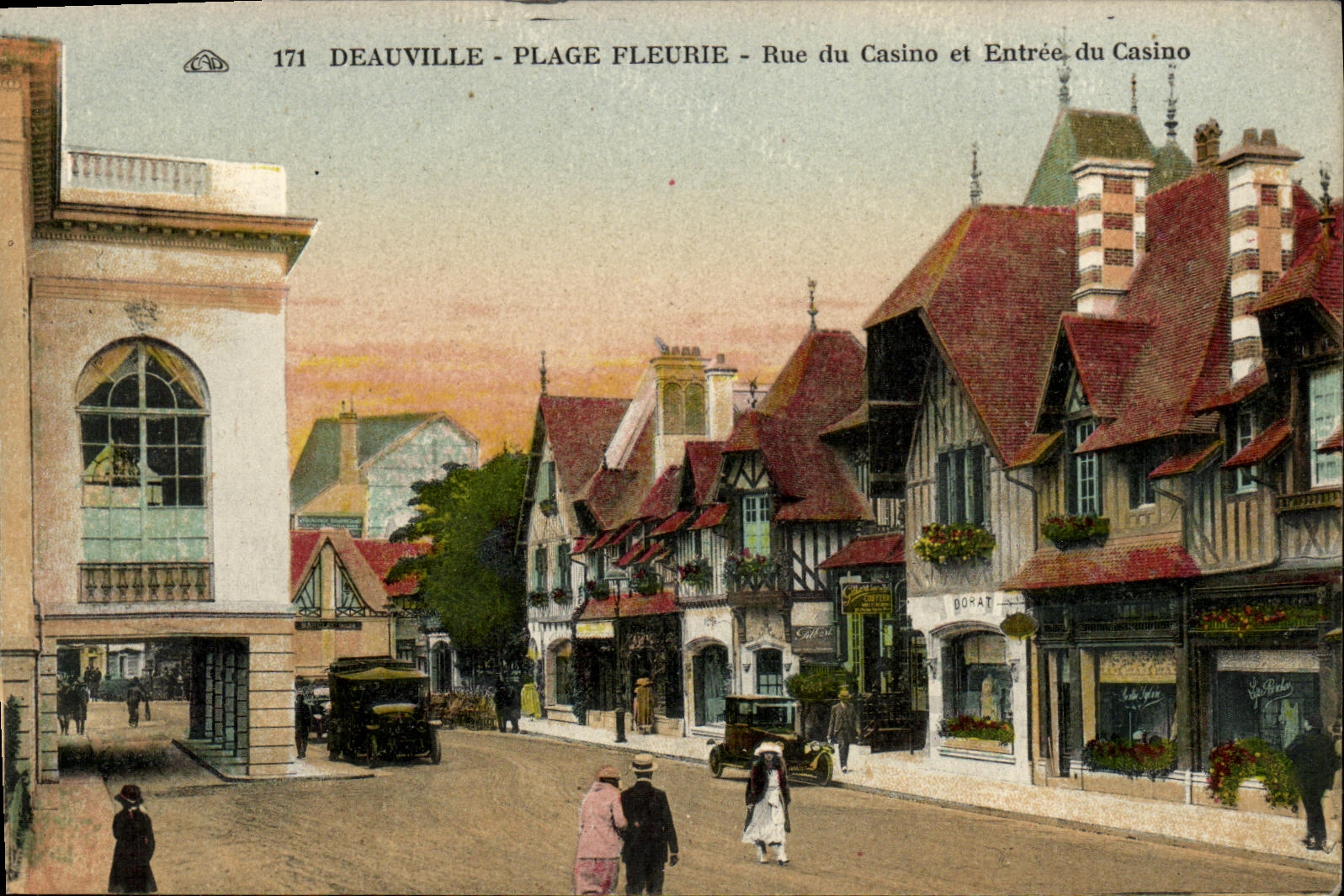 Deauville - Plage Fleurie - Rue du Casino et Entrée du Casino