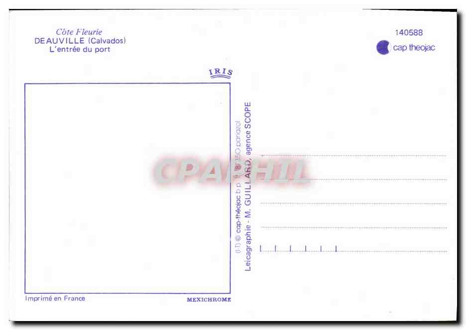 Deauville (Calvados) — L'entrée du port — Leicagraphie M. Guillarid, IRIS, Mexichrome — Verso