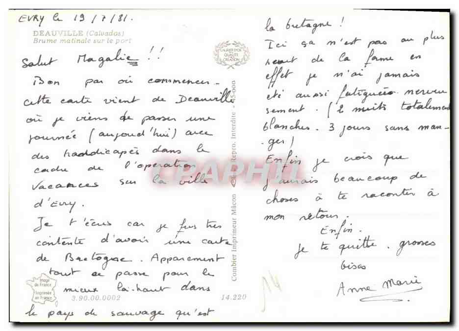 CPM Deauville Brume matinale sur le port Bateaux  — Verso