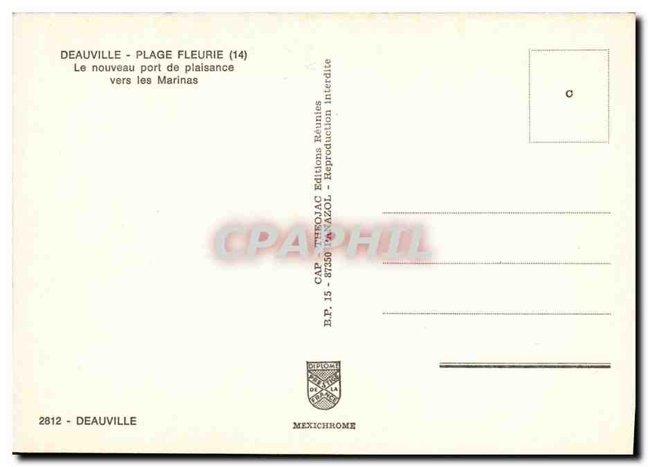 Deauville - Plage Fleurie (14) — Le nouveau port de plaisance vers les Marinas — Éditions CAP - Théociac — Verso