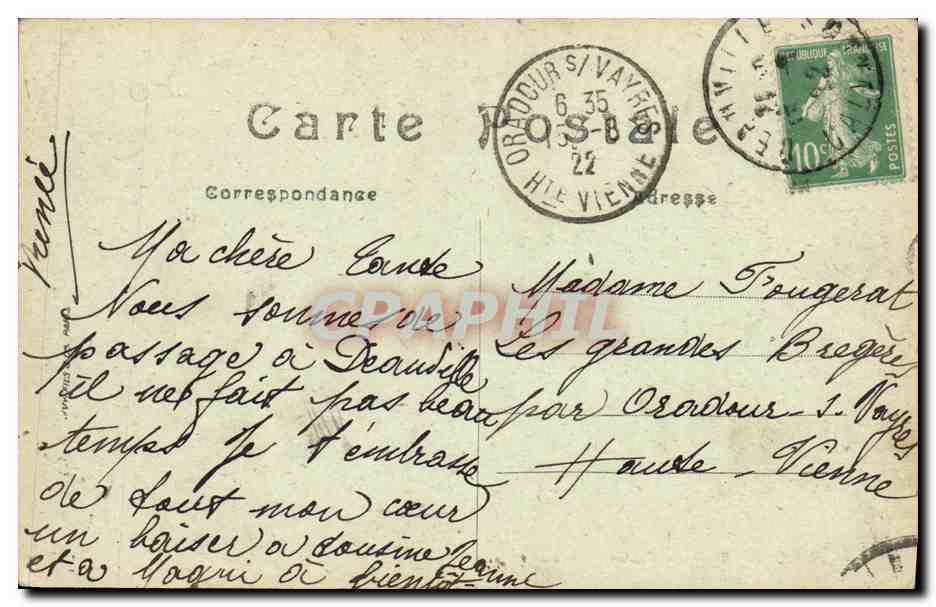 CPA Deauville La Potiniere — Rückseite
