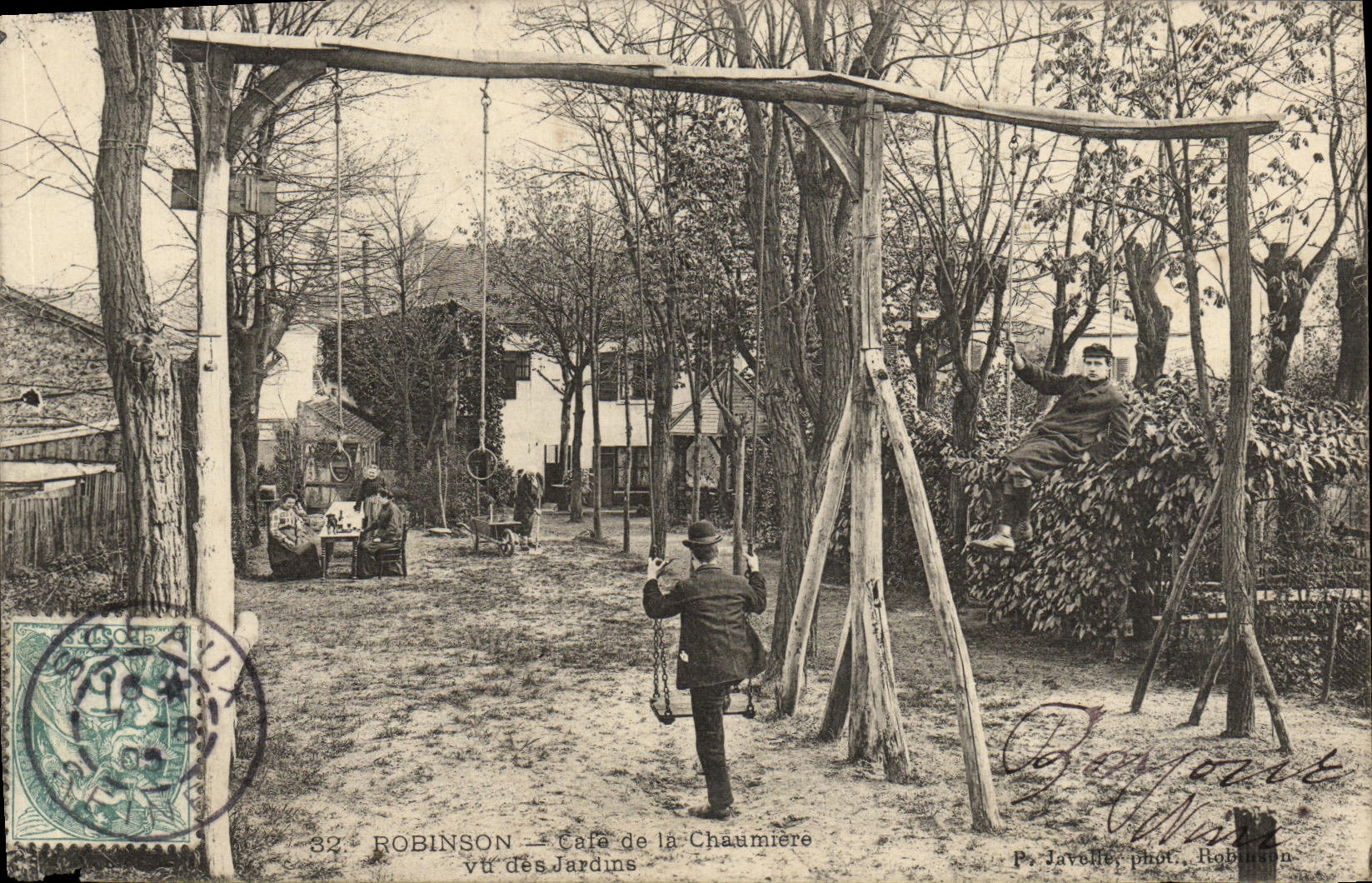 CPA Robinson Cafe de la Chaumiere vu des Jardins