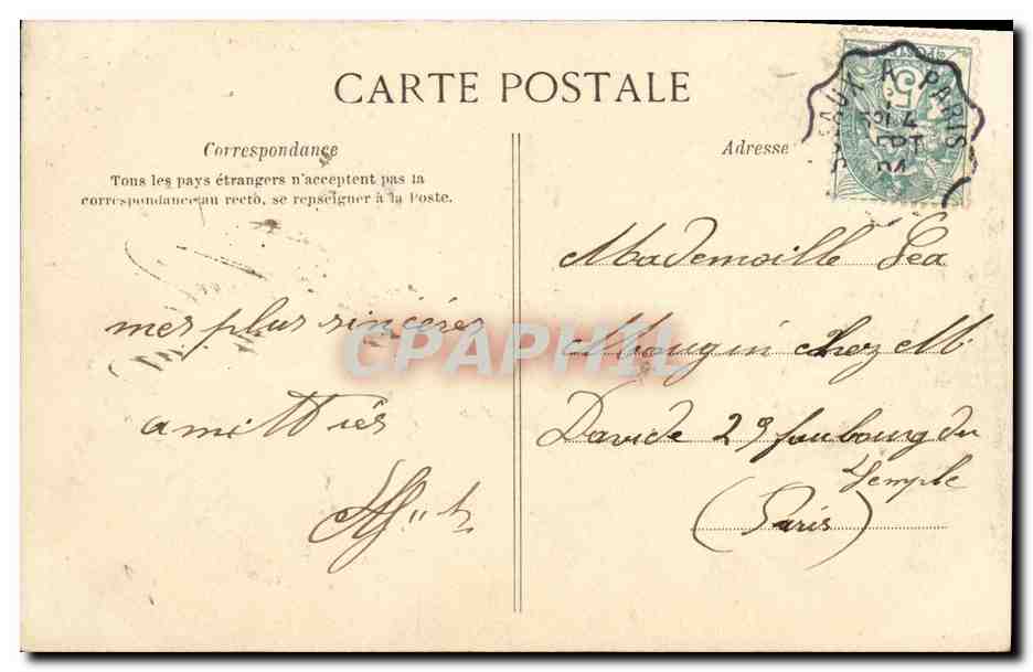 CPA Robinson Pas de Veine Ane  — Rückseite