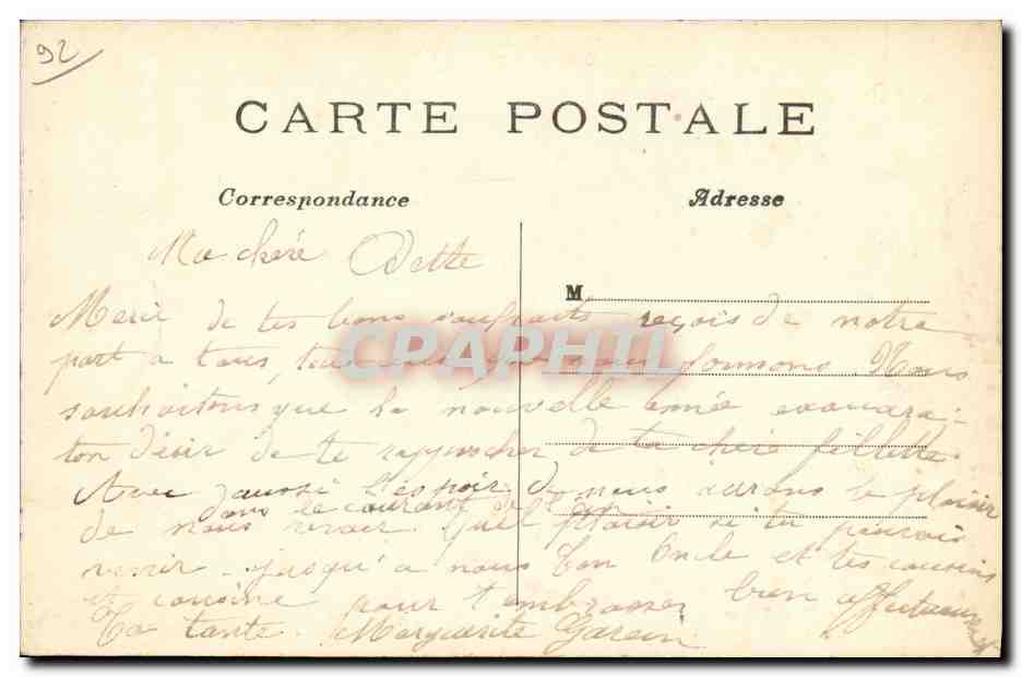 CPA Clamart Cafe de la Gare Tabac TOP — Rückseite