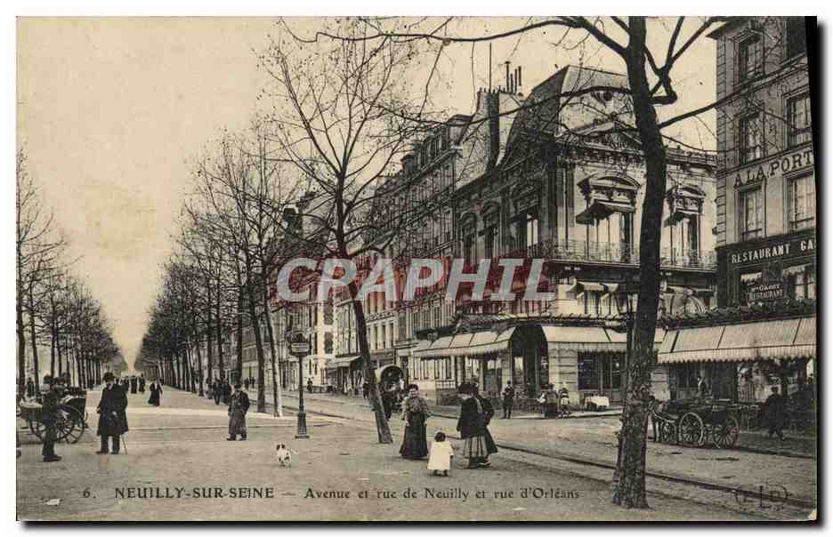 CPA Neuilly sur Seine Avenue et rue de Neuilly et rue d Orleans