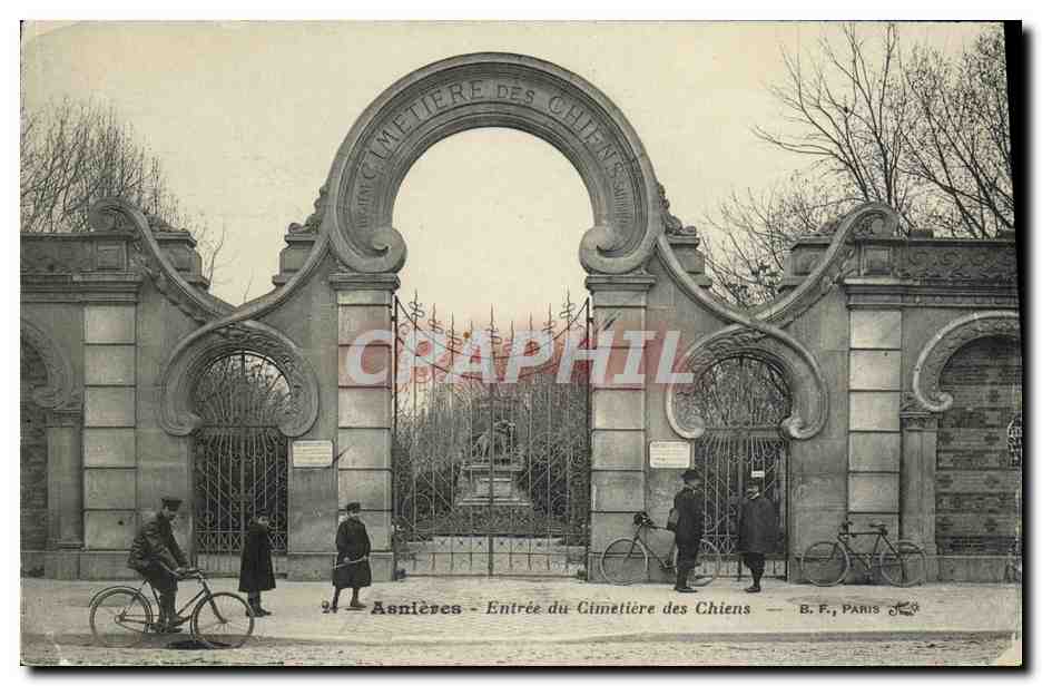 CPA Asnieres Entree du Cimetiere des Chiens Velo Cycle Cycliste