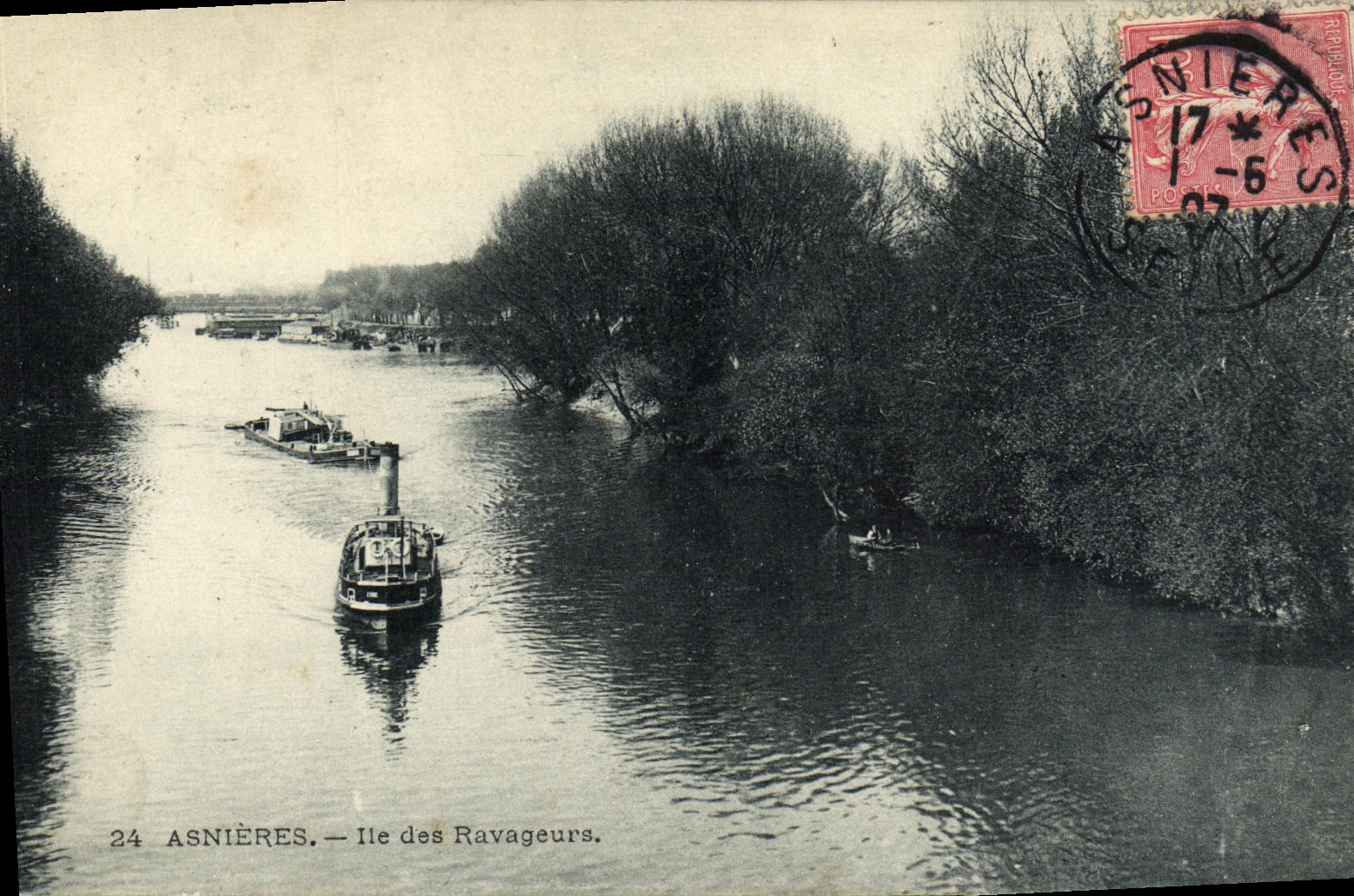 CPA Asnieres lle des Ravageurs Bateau Pencieh 