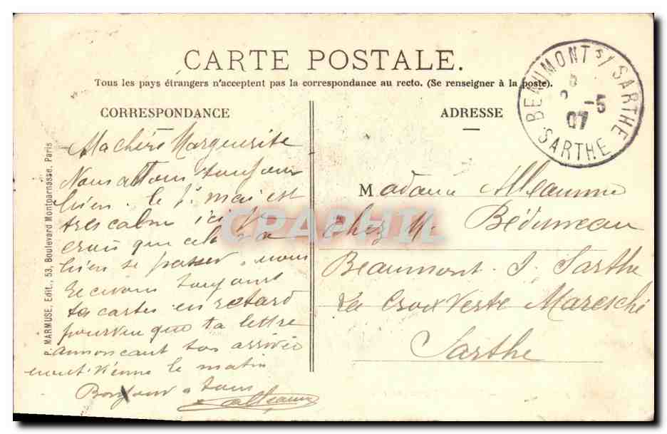 CPA Asnieres lle des Ravageurs Bateau Pencieh  — Rückseite