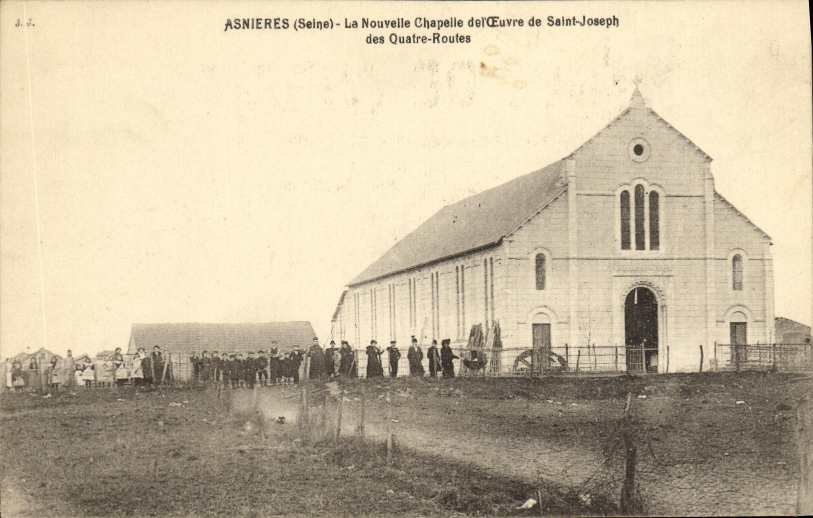 CPA Asnieres La Nouvelle Chapelle de l Oeuvre de Saint Joseph des Quatre Routes
