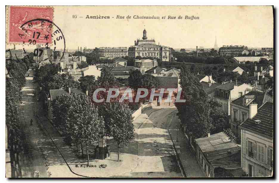 CPA Asnieres Rue de Chateaudun et Rue de Buffon