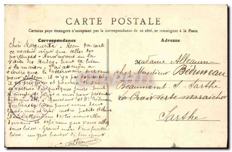 CPA Asnieres Rue de Chateaudun et Rue de Buffon — Rückseite