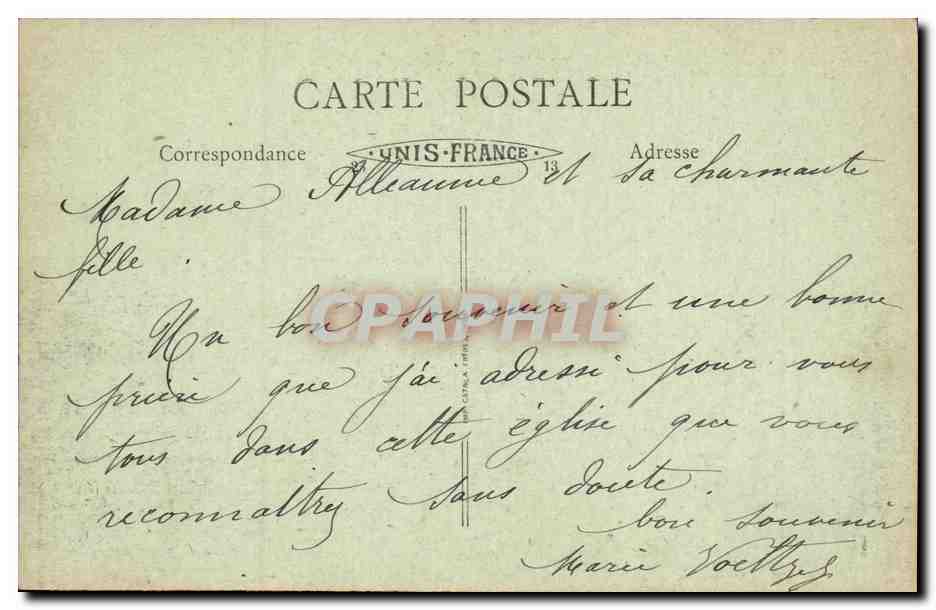CPA Asnieres Eglise et Ceuvres de Saint Joseph des Quatre Routes — Rückseite