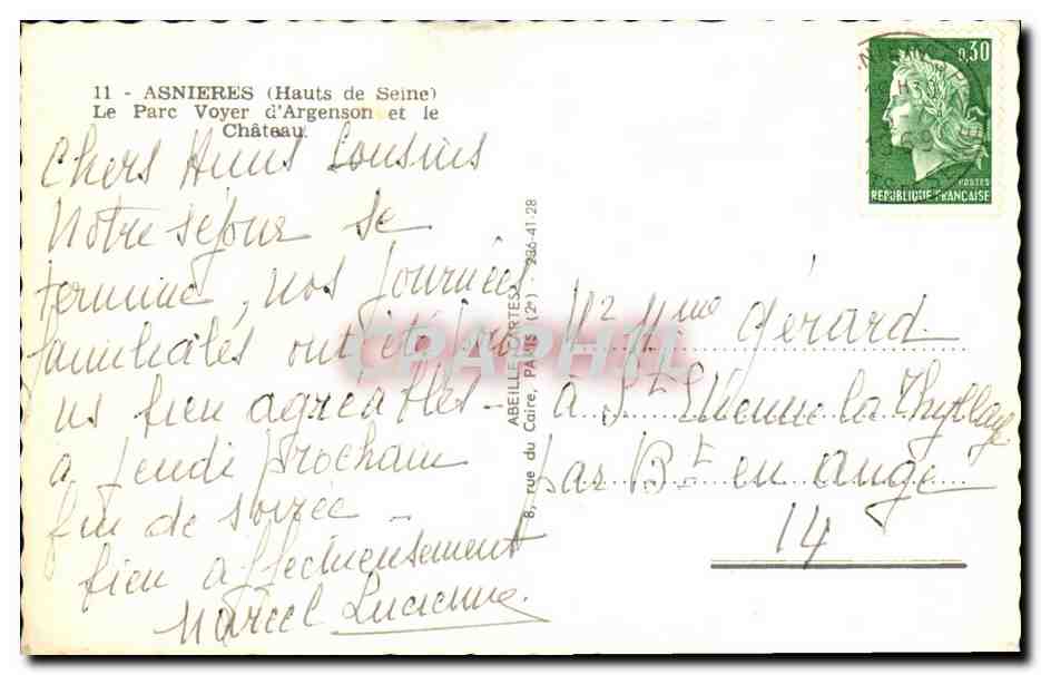Château d'Argenson — Asnières-sur-Seine — éditeur Lyne — Reverso