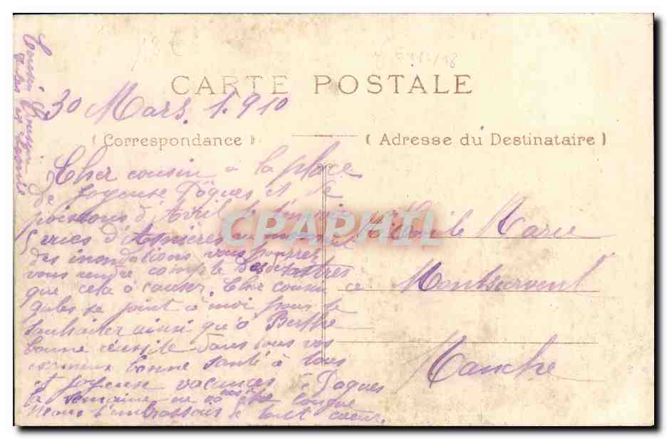 Überschwemmung der Seine, Januar 1910 — 7. Asnières. Der Asnières-Quai (rechte Seite) — Verlag nicht sichtbar — Rückseite