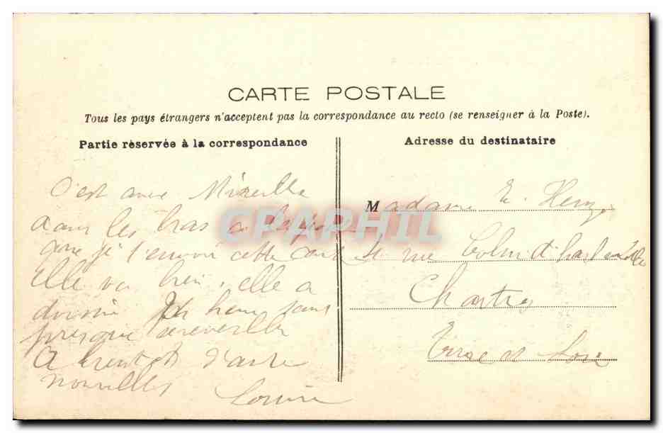 CPA Bellevue La Poste — Verso