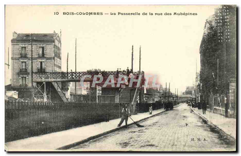 CPA Bois Colombes La Passerelle de la rue des Aubepines