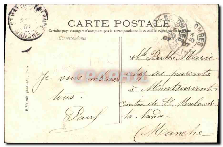 CPA Bois Colombes La Place de la Republique — Rückseite