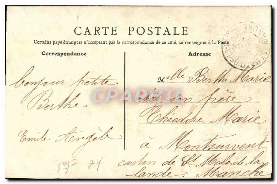 CPA Bois Colombes L Eglise — Rückseite