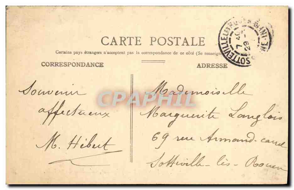 CPA Bois Colombes Rue des Bourguignons Coin Rue de la Paix — Rückseite