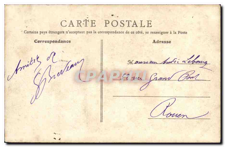 CPA Bois Colombes Avenue des Belles Vues — Rückseite
