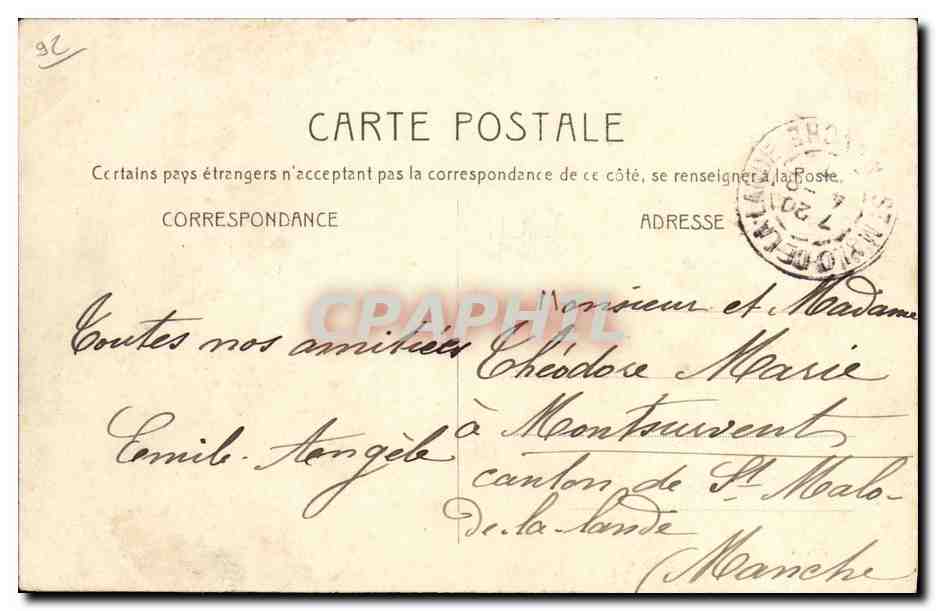 CPA Bois Colombes Rue Mertens jour de Marche TOP — Rückseite