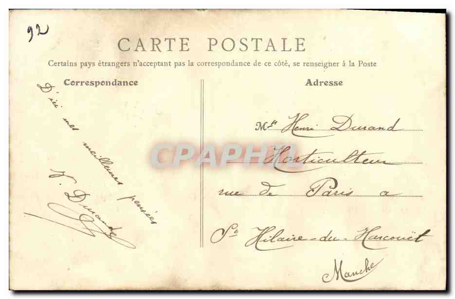 CPA Bourg la Reine Grande Rue et Place Condorcet Tramway TOP — Rückseite