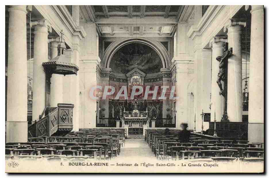CPA Bourg la Reine Interieur de l Eglise Saint Gille La Grande Chapelle