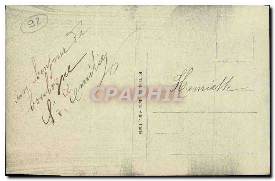 Tarjeta postal antigua Boulogne sur Seine El Interior de la Iglesia — Reverso