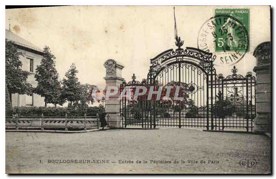 CPA Boulogne sur Seine Entree de la Pepiniere de la Ville de Paris