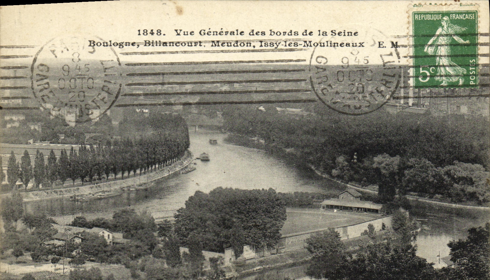 Vue Générale des bords de la Seine — Boulogne, Billancourt, Meudon, Issy-les-Moulineaux — E.M.