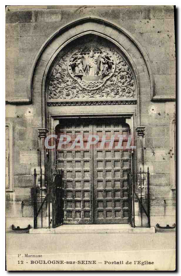 CPA Boulogne sur Seine Portail de l Eglise