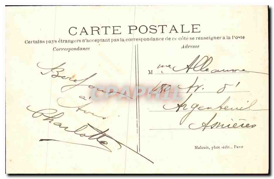 CPA Bois de Meudon Clamart La Porte de Fleury — Rückseite