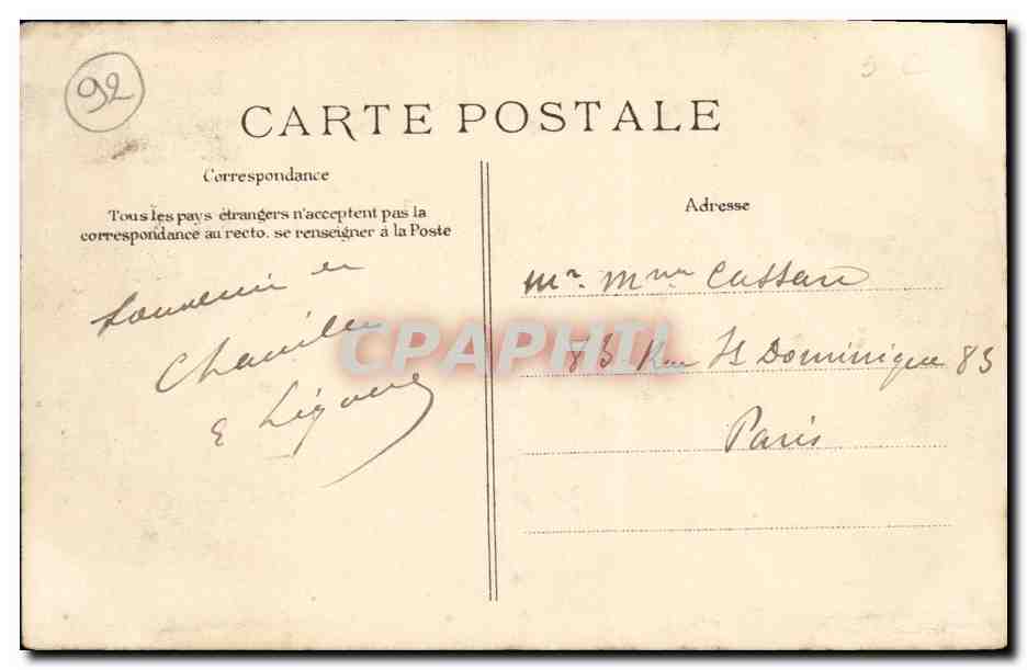 CPA Chaville L Etang de l Ursine — Rückseite