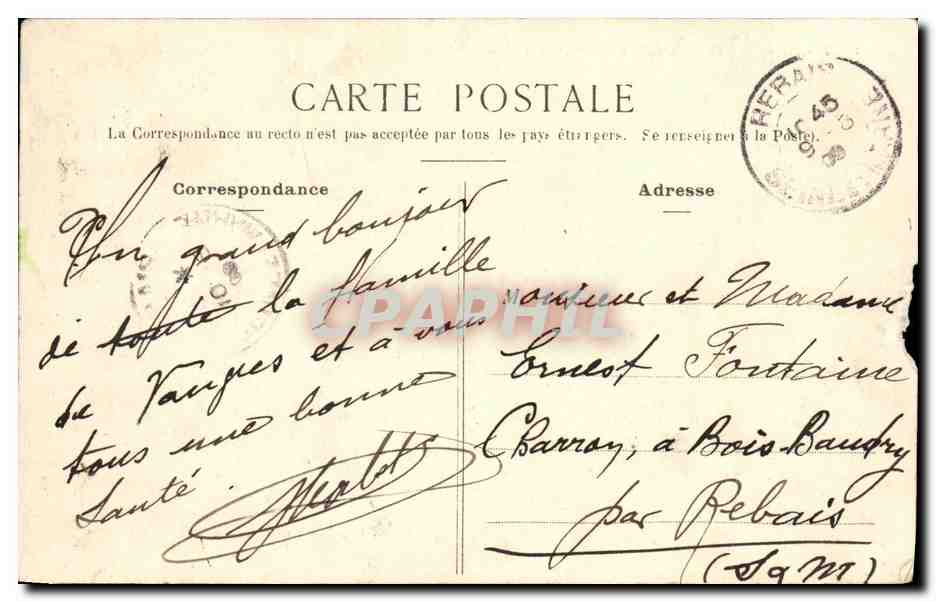 CPA Clamart Entree du Bois Chapiteau — Rückseite