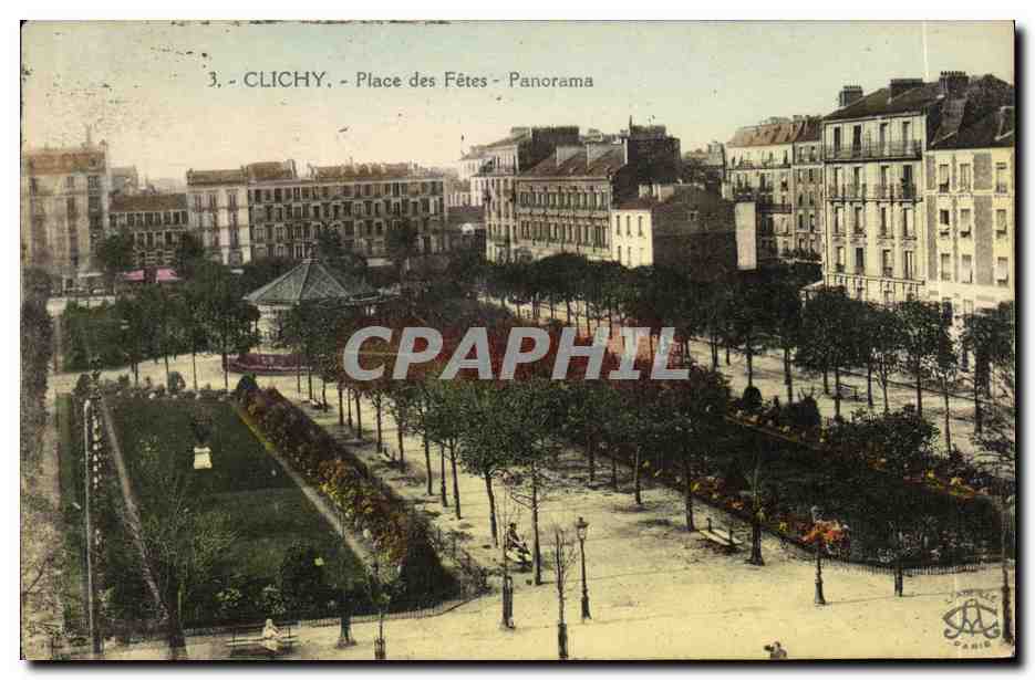 CPA Clichy Place des Fetes Panorama