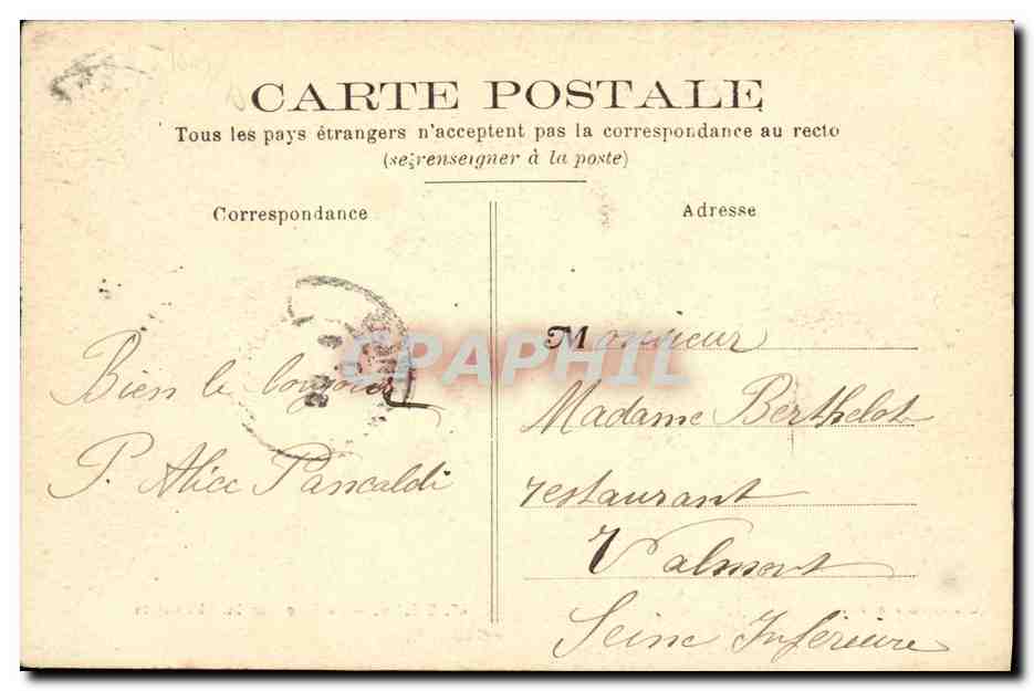 CPA Clichy Le Parc Denain La Grotte — Rückseite