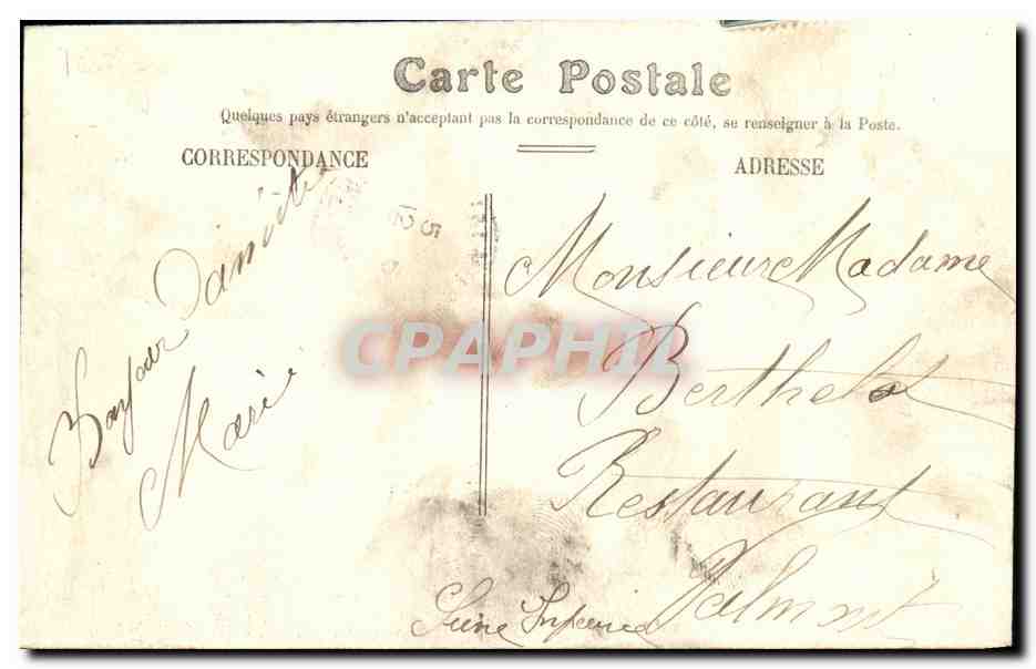 CPA Je pars de Clichy et vous envoie mes Amities Train  — Rückseite