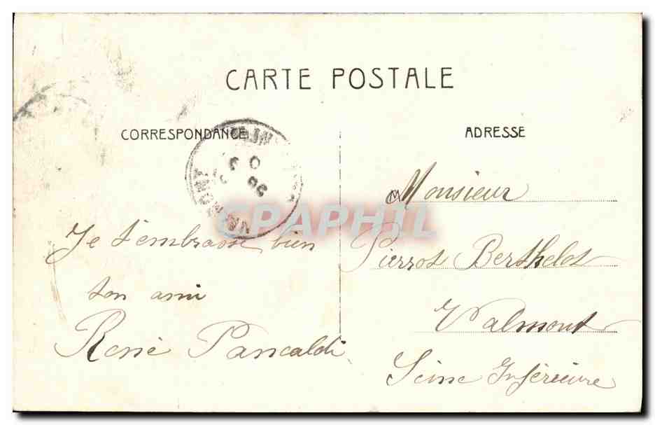 CPA Clichy Le Parc Denain L allee Principale — Rückseite
