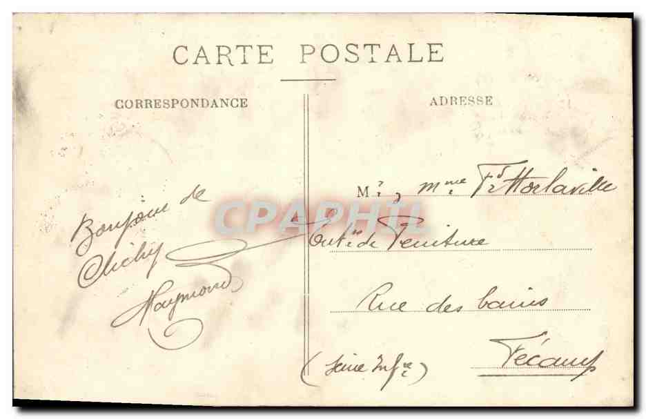 CPA Clichy Les bords de la Seine L usine a gaz Bateaux — Rückseite
