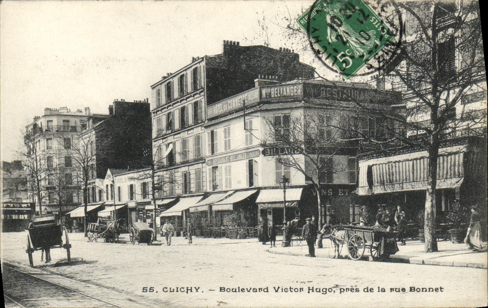 CPA Clichy Boulevard Victor Hugo pres de la Rue Bonnet