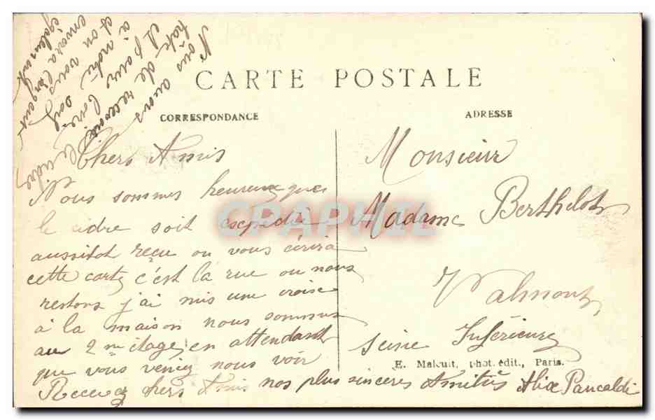 CPA Clichy Le Boulevard Victor Hugo Tabac — Rückseite