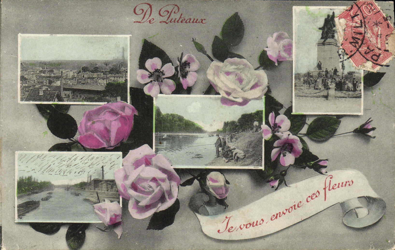 CPA De Puteaux je vous envoie ces fleurs 