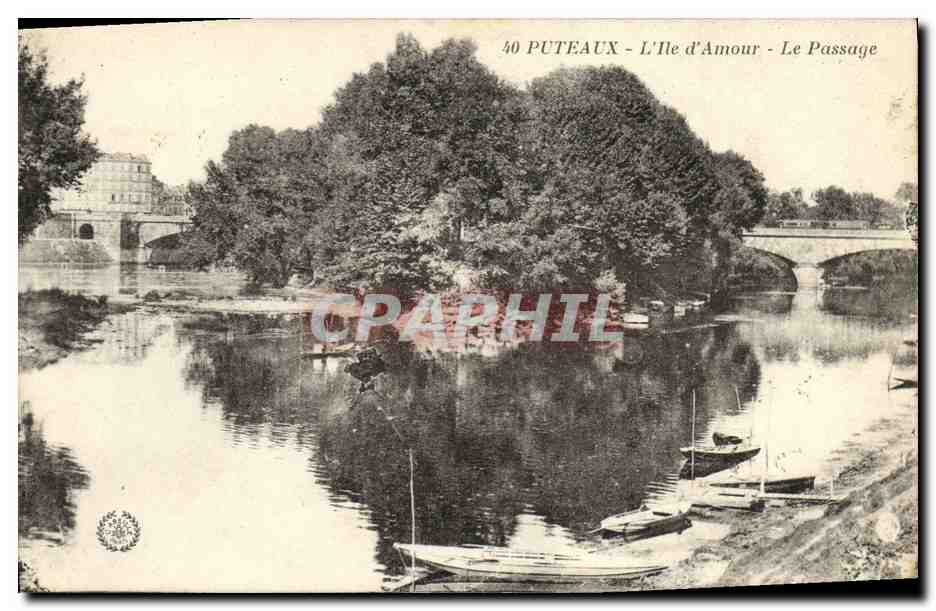 CPA Puteaux L lle d Amour Le Passage
